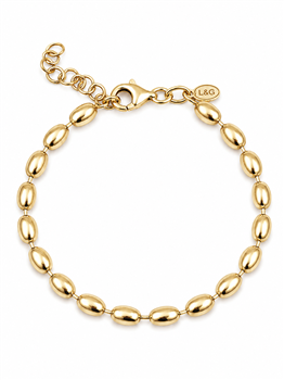 Armbånd sølv forgyldt oliven, fra L&G