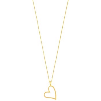 8kt. Guld vedhæng hjerte inkl. forg. kæde , fra Siersbøl