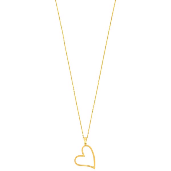 8kt. Guld vedhæng hjerte inkl. forg. kæde , fra Siersbøl