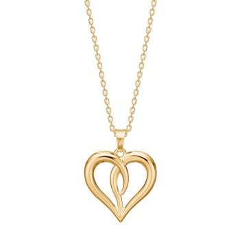 8kt. guldvedhæng hjerte inkl. forg. kæde, fra Siersbøl