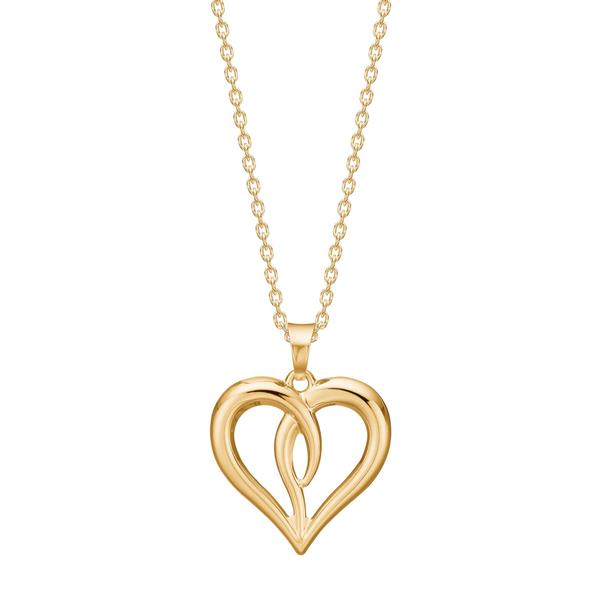 8kt. guldvedhæng hjerte inkl. forg. kæde, fra Siersbøl