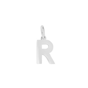 Rhod. sølvvedhæng bogstav - R, fra Siersbøl