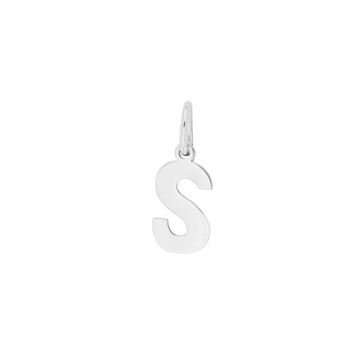 Rhod. sølvvedhæng bogstav - S, fra Siersbøl