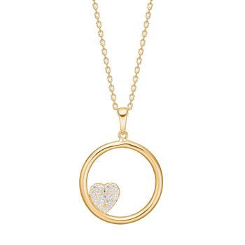 8kt. guldvedhæng cirkel/hjerte m. cz inkl. forg. , fra Siersbøl