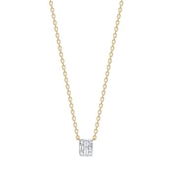 14kt. guldvedhæng m.0,08ct W/SI med guldkæde, fra Siersbøl