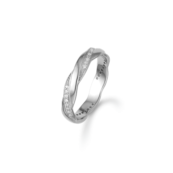 Rhod. sølv ring m/sy.zirconia, fra aagaard
