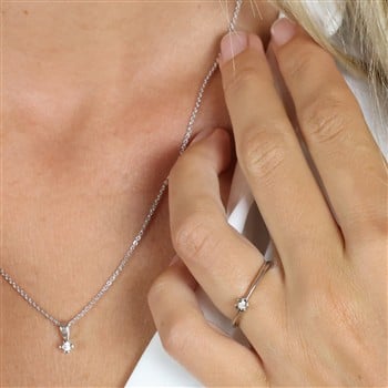 MARY Ring sølv LG DIAM 0,05CT W/VS, fra Aagaard