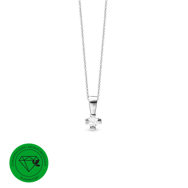Mary vedh. sølv lg diamant 0,10ct, fra aagaard