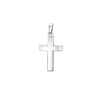 Rhod. sølv kors 16 x 23,5 mm, fra aagaard