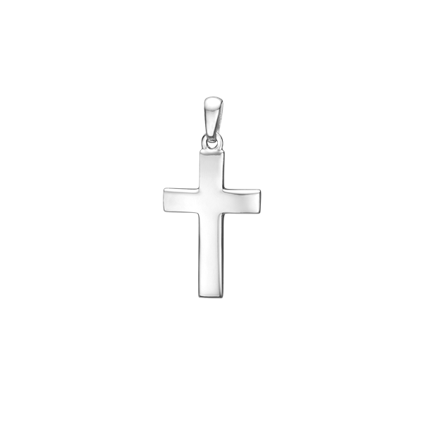 Rhod. sølv kors 16 x 23,5 mm, fra aagaard