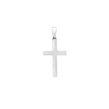 Rhod. sølv kors 13 x 19,5 mm, fra aagaard