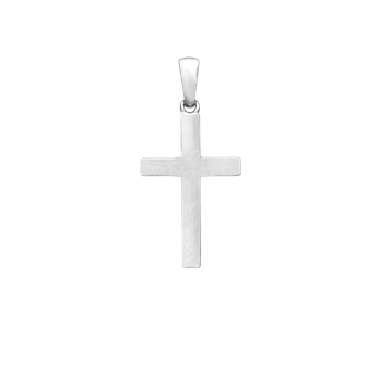 Rhod. sølv kors 16 x 24,5 mm, fra aagaard