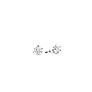 Rhod. sølv ørestik m/sy.zirconia 5mm, fra aagaard