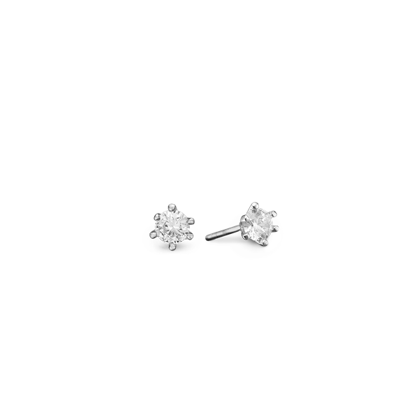 Rhod. sølv ørestik m/sy.zirconia 5mm, fra aagaard