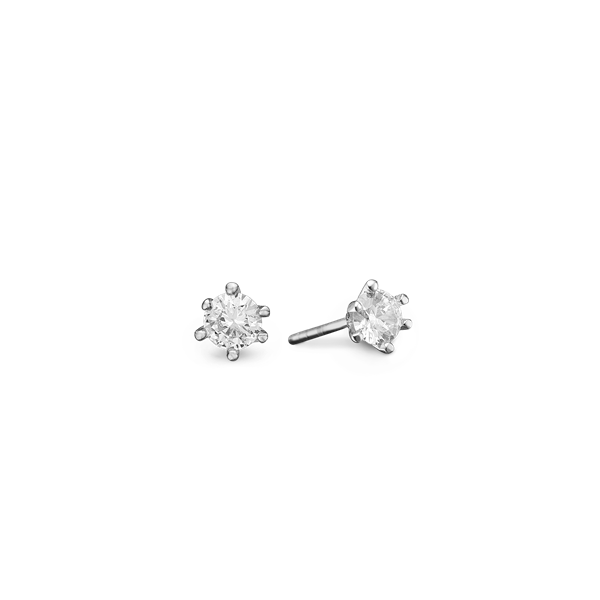 Rhod. sølv ørestik m/sy.zirconia 6 mm, fra aagaard