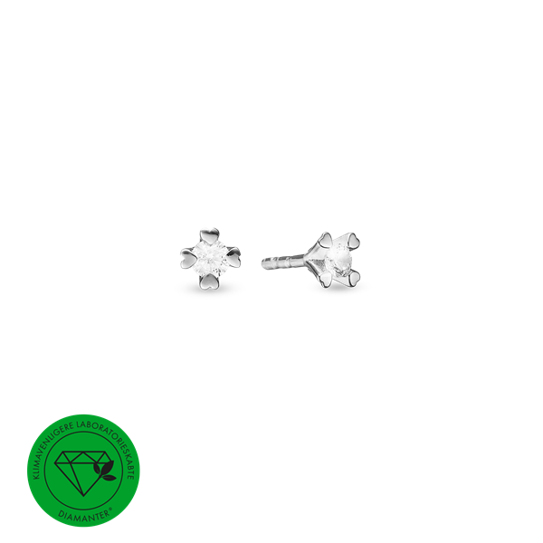 Mary ørestik sølv lg diamant 2x0,05ct, fra aagaard