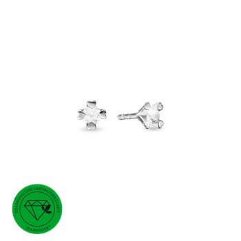 Mary ørestik sølv lg diam 2x0,10ct w/vs, fra aagaard