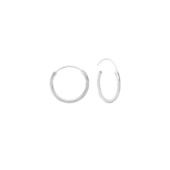 Rhod. sølv creol 12 mm, tråd 1 mm massiv, fra aagaard