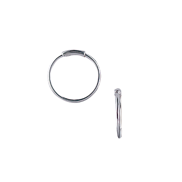 Rhod. sølv creol 15,5mm tråd 1mm vrid, fra aagaard