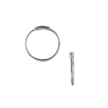 Rhod. sølv creol 17,5mm, tråd 1mm vrid, fra aagaard