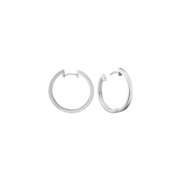 Rhod. sølv creol 14mm, tråd 3mm m/klaplå, fra aagaard