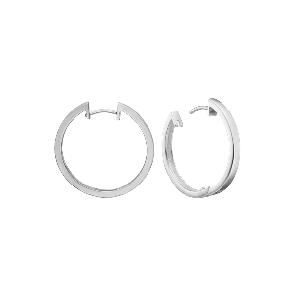 Rhod. sølv creol 20mm, tråd 3mm m/klaplå, fra aagaard