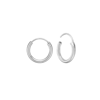 Rhod. sølv creol 14mm, tråd 2 mm m/vippe, fra aagaard