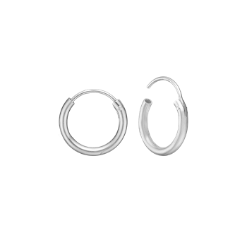 Rhod. sølv creol 16mm, tråd 2 mm m/vippe, fra aagaard