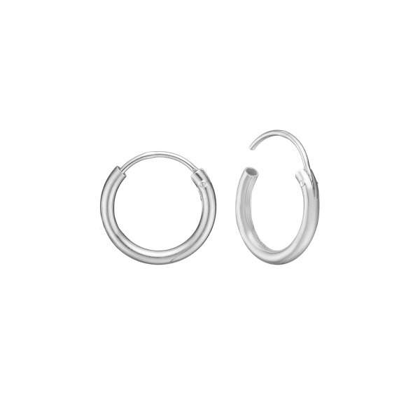 Rhod. sølv creol 16mm, tråd 2 mm m/vippe, fra aagaard