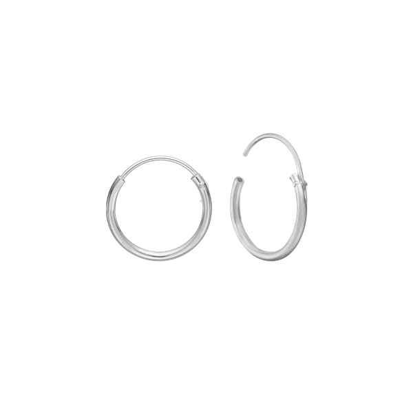 Rhod. sølv creol 15 mm, tråd 1,2 mm m/vi, fra aagaard