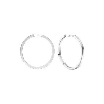 Rhod. sølv creol  20mm, tråd 2 mm m/klap, fra aagaard