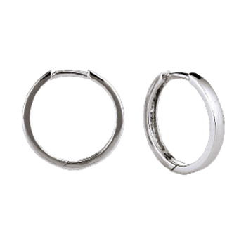 Rhod. sølv creol 32mm, tråd 2 mm m/klapl, fra aagaard