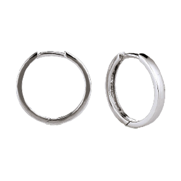 Rhod. sølv creol 32mm, tråd 2 mm m/klapl, fra aagaard