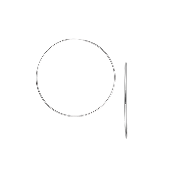 Rhod. sølv creol 40mm, tråd 1,2 mm vippe, fra aagaard