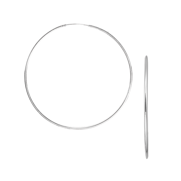 Rhod. sølv creol 55 mm, tråd 1,2 mm m/vi, fra aagaard