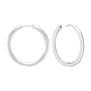 Rhod. sølv creol  28 mm tråd 2,5 mm m/kl, fra aagaard