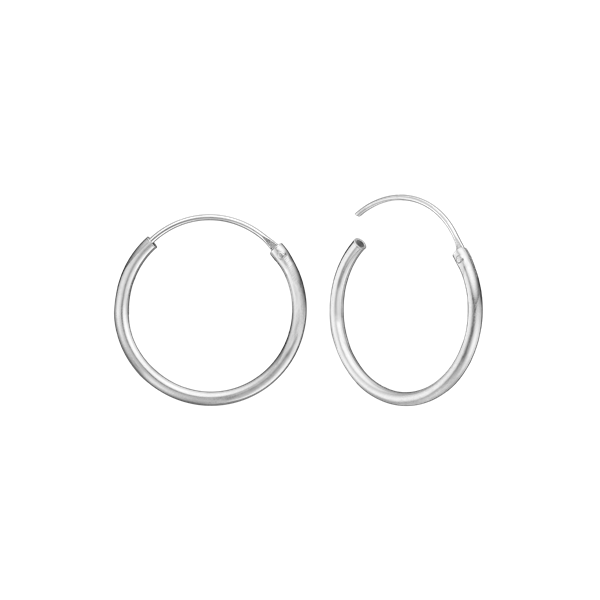 Rhod. sølv creol 19mm, tråd 1,5 mm m/vip, fra aagaard