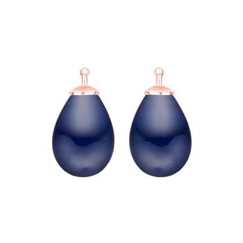 Bøhmisk kvartsglas dråbe farve84 m/rfg sølv - par, fra Heinzendorff