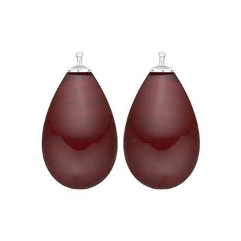 Bøhmisk kvartsglas dråbe farve84 m/rh sølv - par, fra Heinzendorff