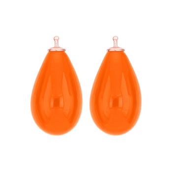 Bøhmisk kvartsglas dråbe farve68 m/rfg sølv - par, fra Heinzendorff