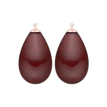 Bøhmisk kvartsglas dråbe farve84 m/rfg sølv - par, fra Heinzendorff