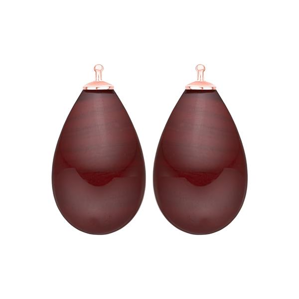 Bøhmisk kvartsglas dråbe farve84 m/rfg sølv - par, fra Heinzendorff