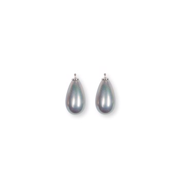 Mallorca perle dråbe farve93 m/rh sølv - par, fra Heinzendorff