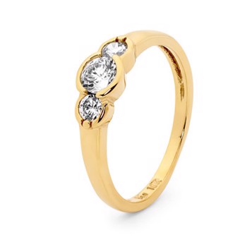 Ring med zirkonia, fra Bee