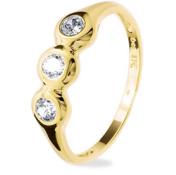 Ring med zirkonia, fra Bee