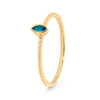Ring med zirkonia, fra Bee