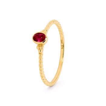 Ring med zirkonia, fra Bee