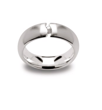 Sterling sølv Ring mat, dia. 0,03CT W-SI