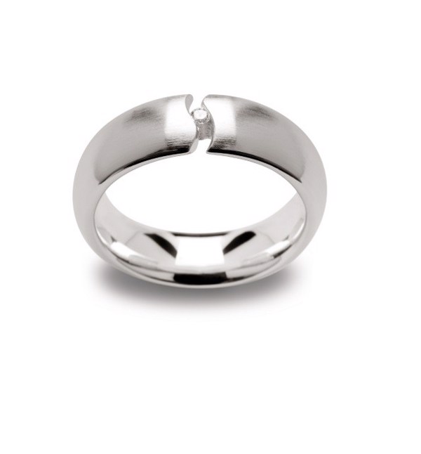Sterling sølv Ring mat, dia. 0,03CT W-SI