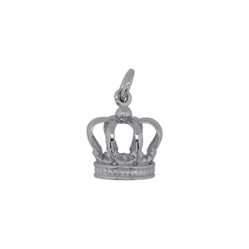 SIERSBØL sølv rhod. vedhæng/charm krone 11mm, fra Siersbøl
